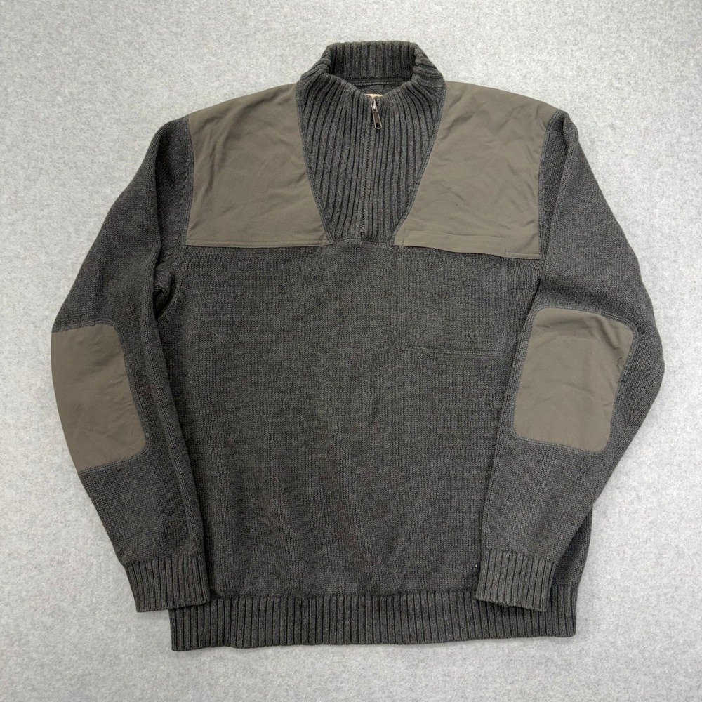 Duluth Trading Co Mens Sweater Large 1/4 Zip Wool Cotton Blend Outdoor Casual‎
